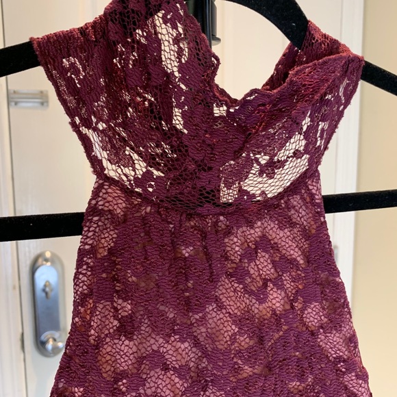 Speechless Nylon burgundy small Halter Top - Picture 3 of 7